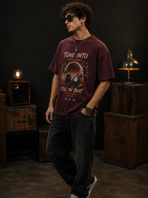 Feel The Beat Oversized Graphic T-Shirt
