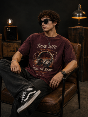Feel The Beat Oversized Graphic T-Shirt