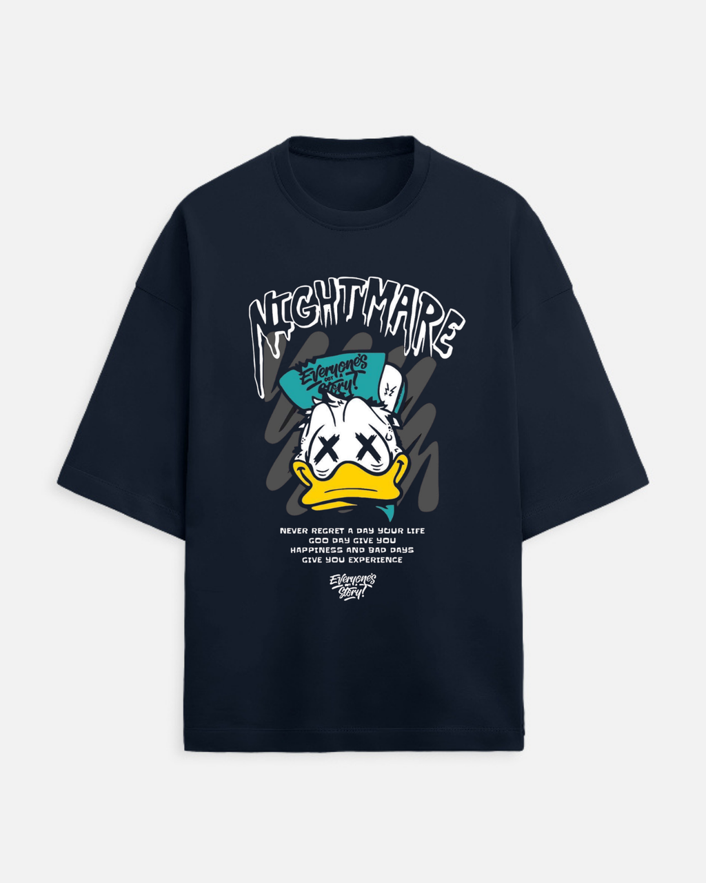 Nightmare Duck Graphic Oversized T-Shirt