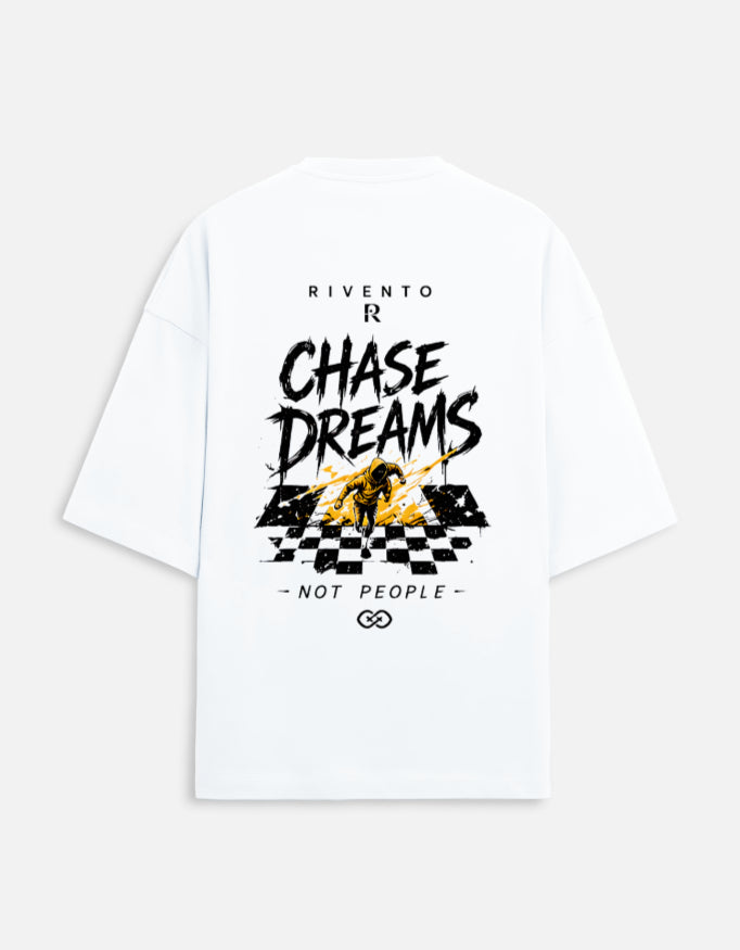 Chase Dream Oversized Fit T-Shirt in White - Rivento Fashion oversized t-shirt for men