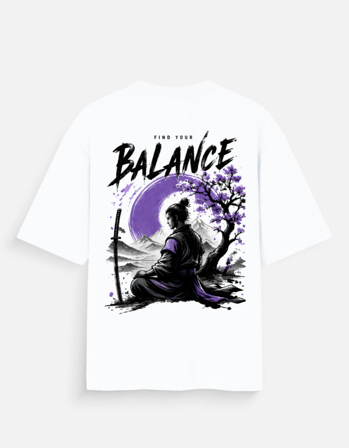 Find Your Balance Oversized Fit T-Shirt in White - Rivento Fashion oversized t-shirt for men