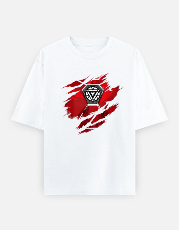 IRON MAN Oversized T-Shirt in White - Rivento Fashion oversized t-shirt for men