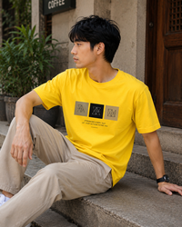 Minimal Square Yellow Men's Classic Fit T-Shirt