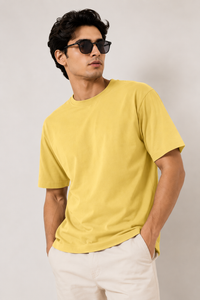 Yellow Premium Solid Classic Fit Tshirt