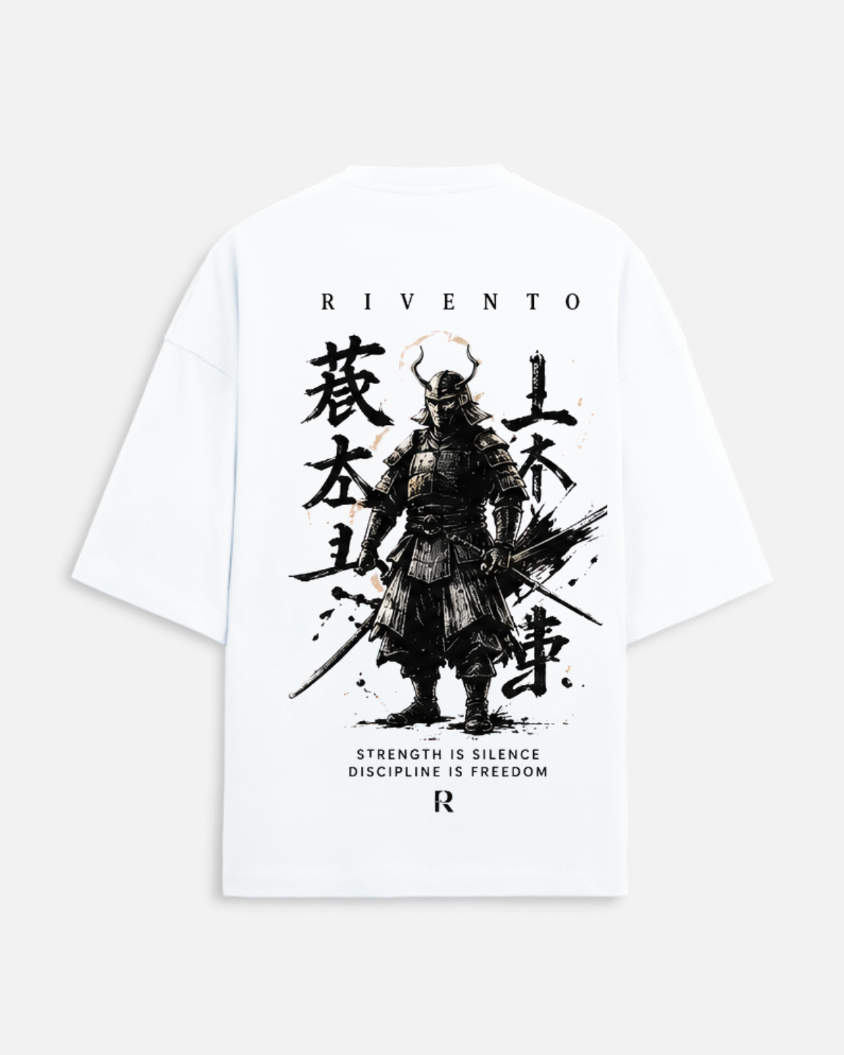 Samurai Oversized Fit T-Shirt in White - Rivento Fashion oversized t-shirt for men