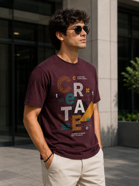 Creative Typography Maroon Men's Classic Fit T-Shirt