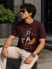 Creative Typography Maroon Men's Classic Fit T-Shirt