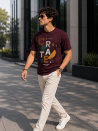 Creative Typography Maroon Men's Classic Fit T-Shirt