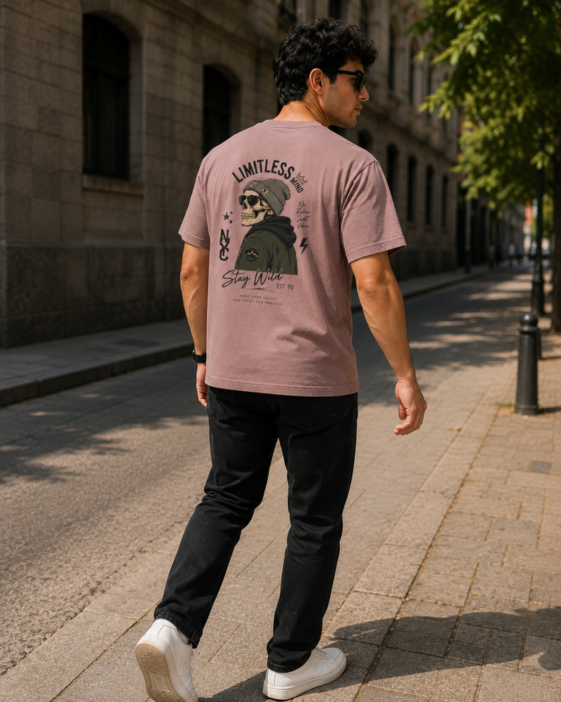 Limitless Back Print Mashroom Men's Classic Fit T-Shirt