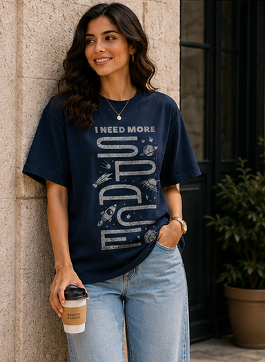 Women Cosmic Wanderer Oversized Graphic T-Shirt