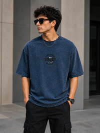 Cool Vibes Street Navy Blue Oversized T-Shirt