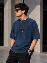 Cool Vibes Street Navy Blue Oversized T-Shirt