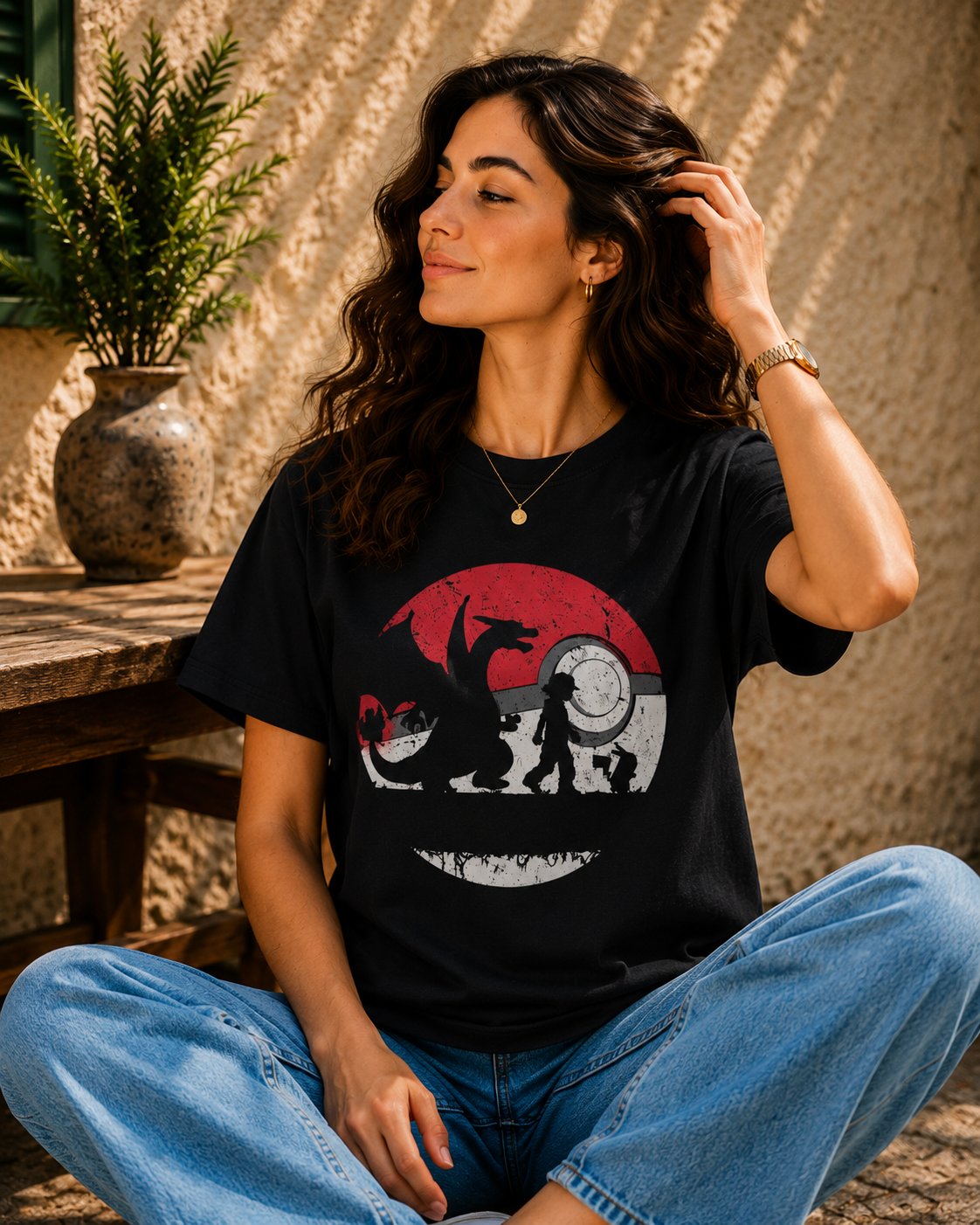Monster Evolution Silhouette Graphic Women T-Shirt