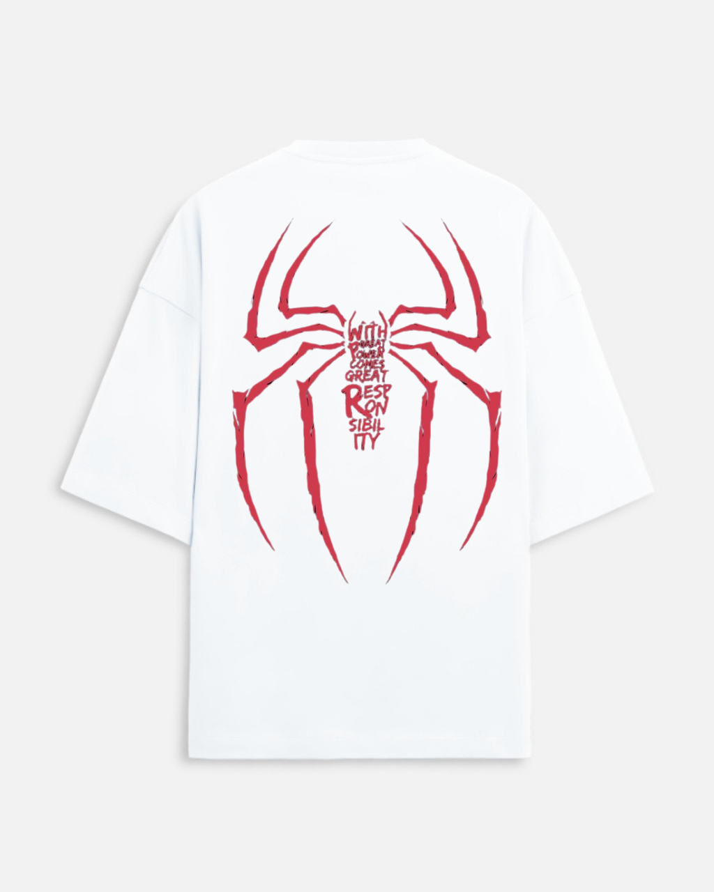 Spider Graphic Oversized T-Shirt in White - Rivento Fashion oversized t-shirt for men
