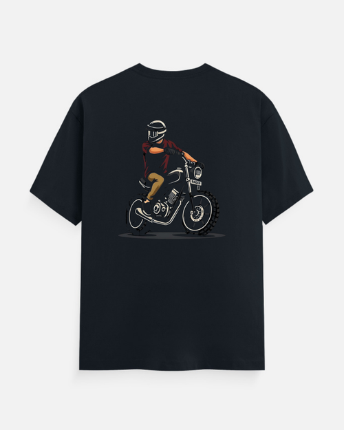 Biker Graphic in Navy - Rivento Fashion oversized t-shirt for men