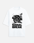 Signal Break Bike Graphic Oversized T-Shirt in White - Rivento Fashion oversized t-shirt for men