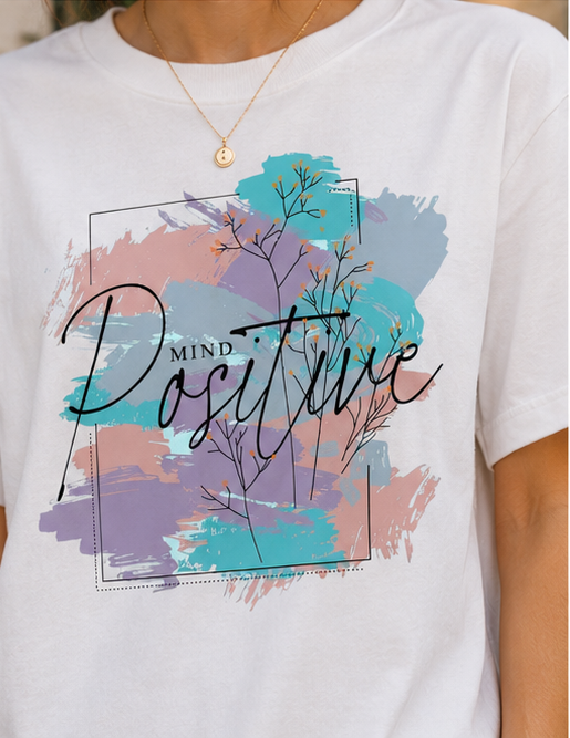 Women Positive Vibes Inspirational Graphic Printed Oversized Cotton T-Shirt